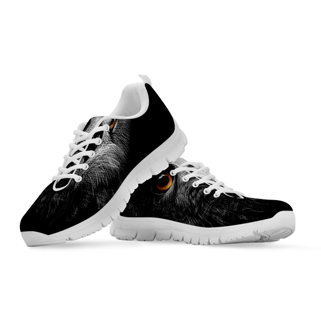Owl Portrait Print White Running Shoes