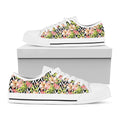 Pastel Alstroemeria Zigzag Pattern Print White Low Top Sneakers