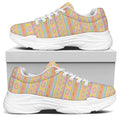 Pastel Aztec Tribal Pattern Print White Chunky Shoes