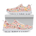 Pastel Cactus And Succulent Print White Running Shoes