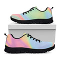 Pastel Holographic Print Black Running Shoes