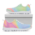 Pastel Holographic Print White Running Shoes