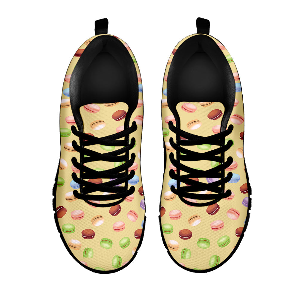 Pastel Macaron Pattern Print Black Running Shoes