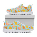 Pastel Maple Leaves Pattern Print White Running Shoes