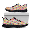 Pastel Striped Cupcake Pattern Print Black Running Shoes