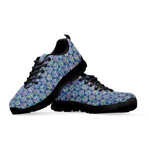 Pastel Volleyball Pattern Print Black Running Shoes