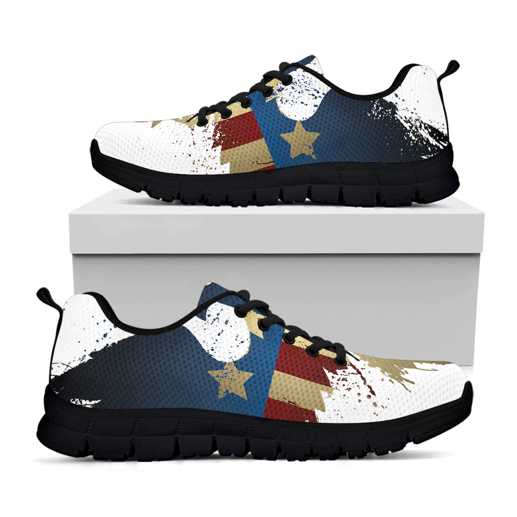 Patriotic American Eagle Print Black Running Shoes