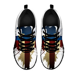 Patriotic American Eagle Print Black Running Shoes