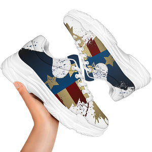 Patriotic American Eagle Print White Chunky Shoes