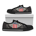 Patriotic USA Eagle Print Black Low Top Sneakers