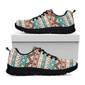 Navajo Geometric Pattern Print Black Running Shoes