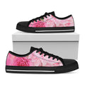 Peony And Rose Print Black Low Top Sneakers