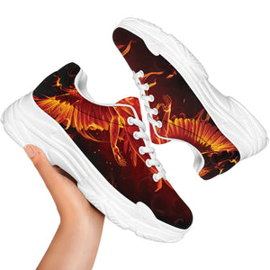 Phoenix Angel Print White Chunky Shoes