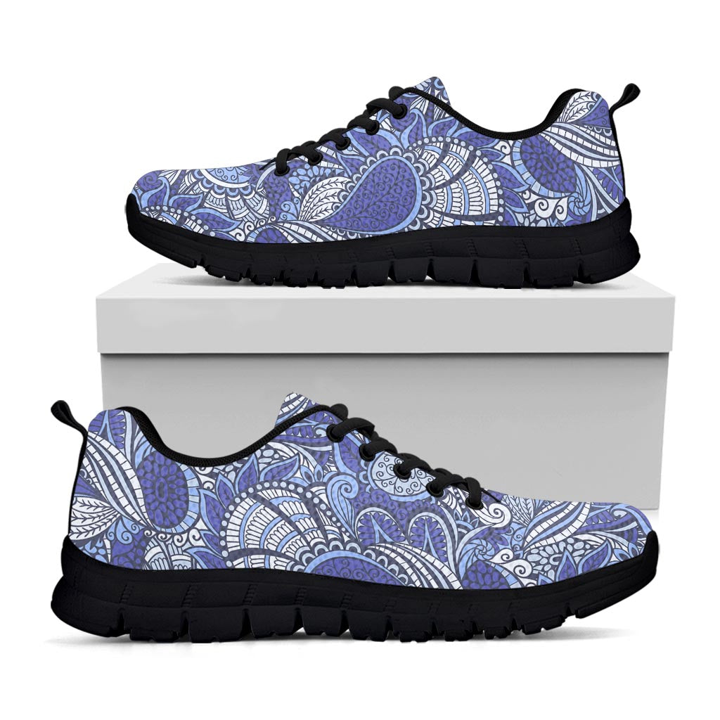 Pigeon Floral Bohemian Pattern Print Black Running Shoes