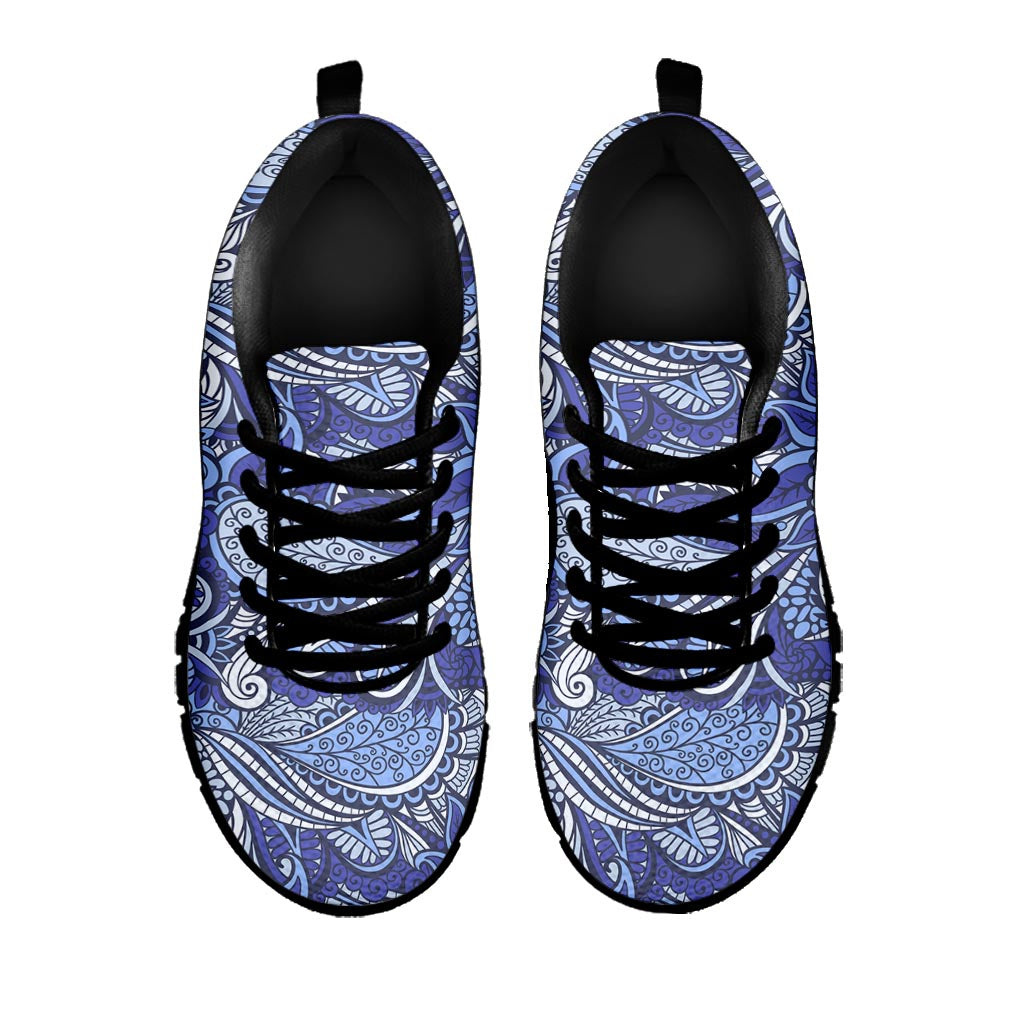 Pigeon Floral Bohemian Pattern Print Black Running Shoes