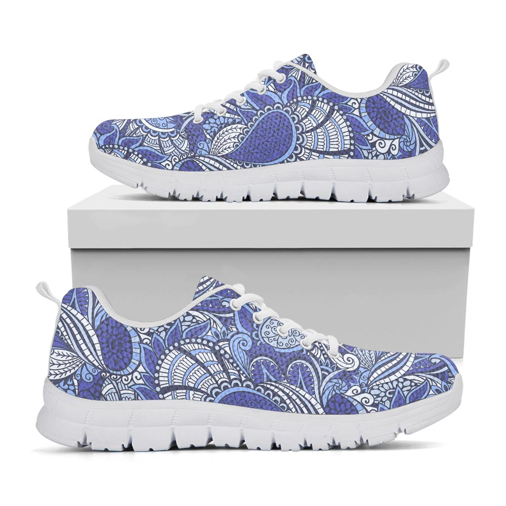 Pigeon Floral Bohemian Pattern Print White Running Shoes
