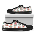 Pile Of Reading Books Pattern Print Black Low Top Sneakers