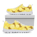 Pineapple Slices Pattern Print White Running Shoes