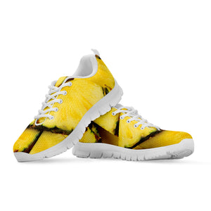 Pineapple Slices Print White Running Shoes