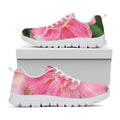 Pink Amaryllis Print White Running Shoes