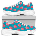 Pink And Blue Cotton Candy Pattern Print White Chunky Shoes