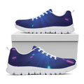 Pink And Teal Lights Speed Print White Running Shoes