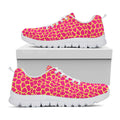 Pink And Yellow Giraffe Pattern Print White Running Shoes