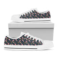 Pink Axolotl Pattern Print White Low Top Sneakers