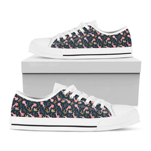 Pink Axolotl Pattern Print White Low Top Sneakers