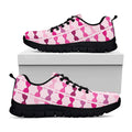 Pink Bra Breast Cancer Pattern Print Black Running Shoes