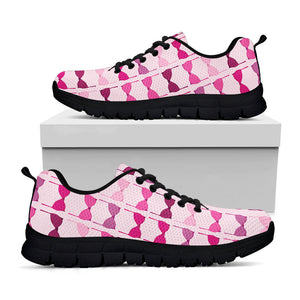 Pink Bra Breast Cancer Pattern Print Black Running Shoes