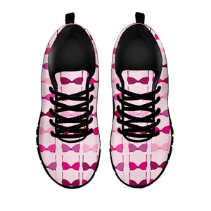 Pink Bra Breast Cancer Pattern Print Black Running Shoes