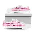 Pink Bra Breast Cancer Pattern Print White Low Top Sneakers