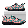 Pink Cactus Pattern Print Black Running Shoes