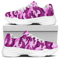 Pink Camouflage Print White Chunky Shoes