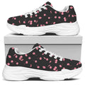 Pink Cherry Pattern Print White Chunky Shoes