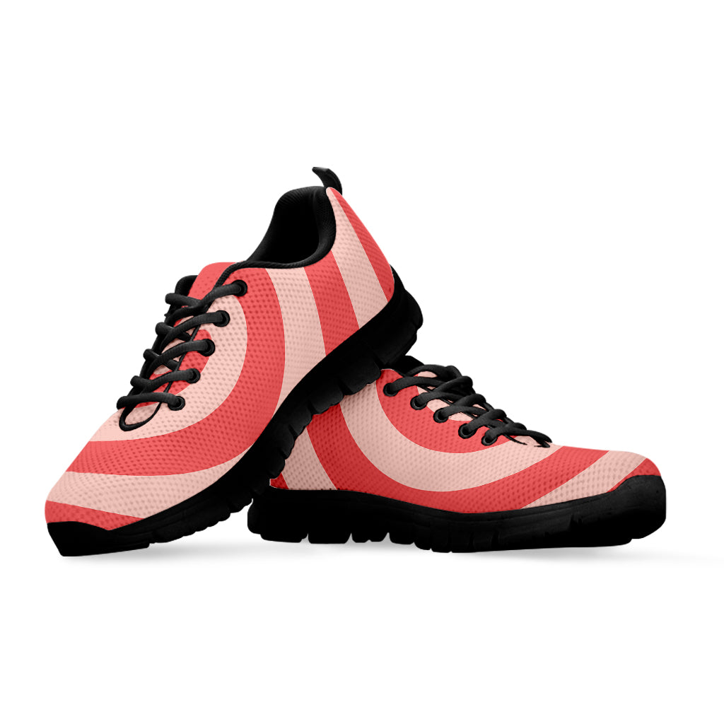 Pink Circle Swirl Print Black Running Shoes