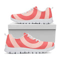 Pink Circle Swirl Print White Running Shoes