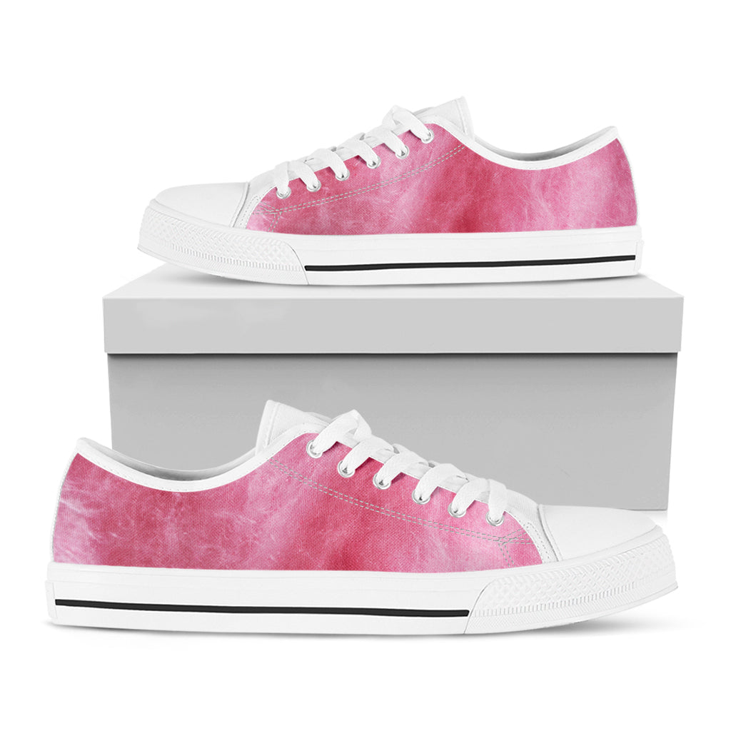 Pink Cotton Candy Print White Low Top Sneakers