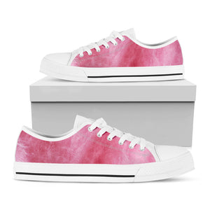 Pink Cotton Candy Print White Low Top Sneakers