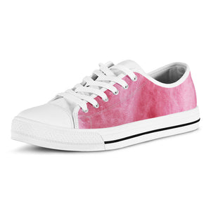 Pink Cotton Candy Print White Low Top Sneakers