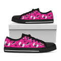 Pink Emo Symbols Pattern Print Black Low Top Sneakers