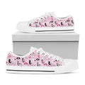 Pink Girly Mermaid Pattern Print White Low Top Sneakers