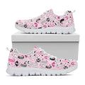 Pink Girly Mermaid Pattern Print White Running Shoes