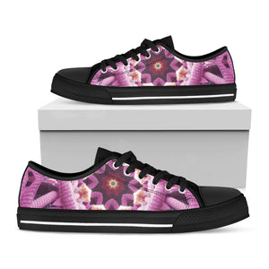 Pink Kaleidoscope Print Black Low Top Sneakers