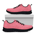 Pink Knitted Pattern Print Black Running Shoes