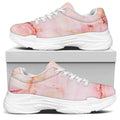 Pink Marble Print White Chunky Shoes