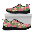 Pink Palm Leaf Avocado Print Black Running Shoes