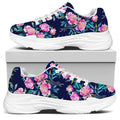 Pink Peony Floral Flower Pattern Print White Chunky Shoes