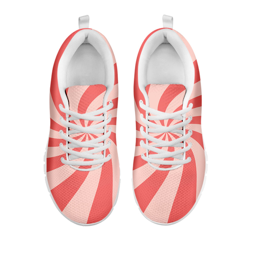 Pink Psychedelic Swirl Print White Running Shoes